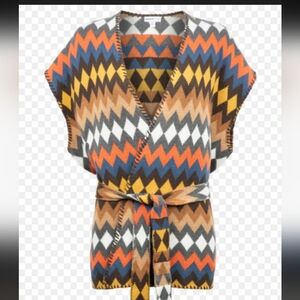 Minnie Rose Sleeveless Western Cardigan *Missing Belt* Cotton Cashmere